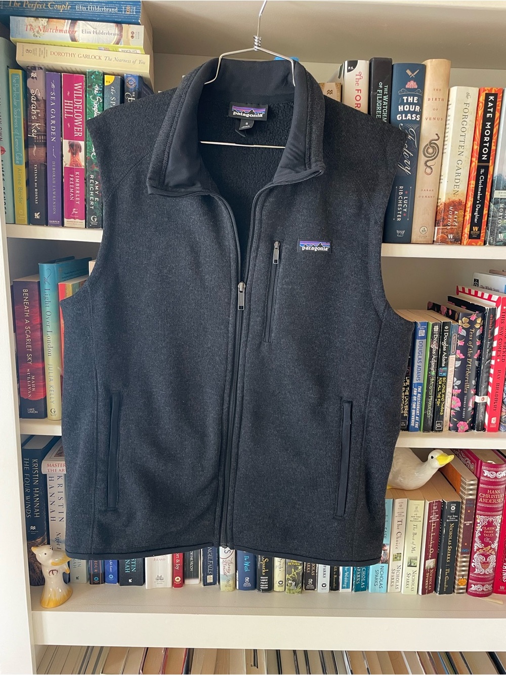 Patagonia black fleece zip vest
